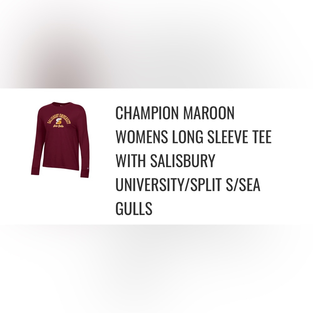 Salisbury University large long sleeve tshirt NWT